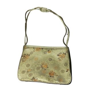Elegant Floral Gold Shoulder Bag